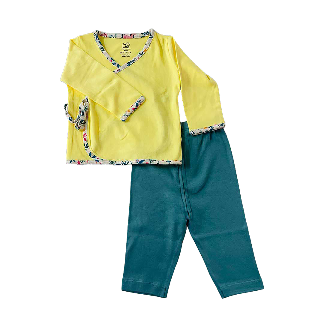 Infant Clothing Set | Yellow Jhabla & Teal Legging