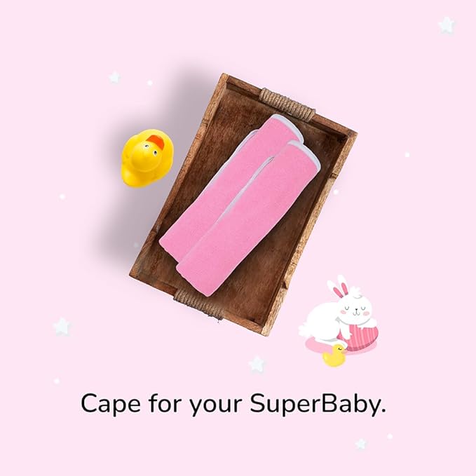 Tinylane 100% Cotton Terry Baby Hooded Towel for New Born, Super Soft Highly Absorbent, Size - 68 x 68cm, 0-2 Years (Pink Mauve)