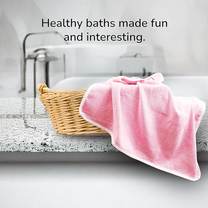 Tinylane 100% Cotton Terry Baby Hooded Towel for New Born, Super Soft Highly Absorbent, Size - 68 x 68cm, 0-2 Years (Pink Mauve)