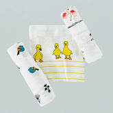 Bird+Duck+Flamingo Baby Swaddle Set | Pack Of 3 | 90 X 90 cm