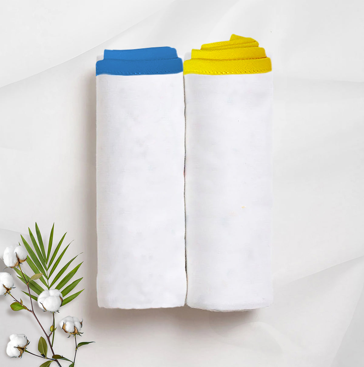 Classic White Bamboo Swaddle Set | Pack Of 2 | 90 x 90 cm