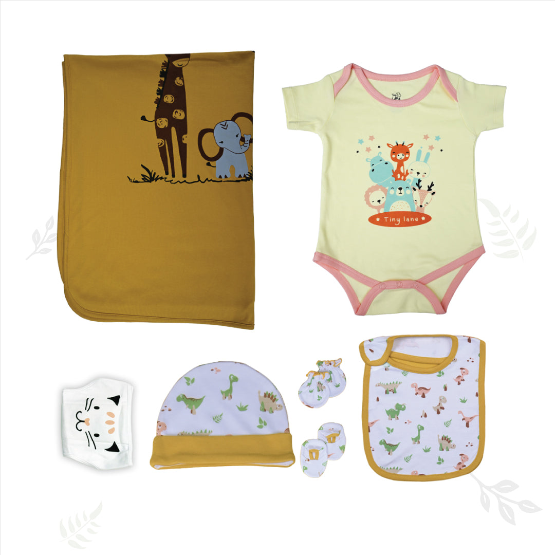 Jungle Tribe Newborn Baby Gift Set | Pack of 7