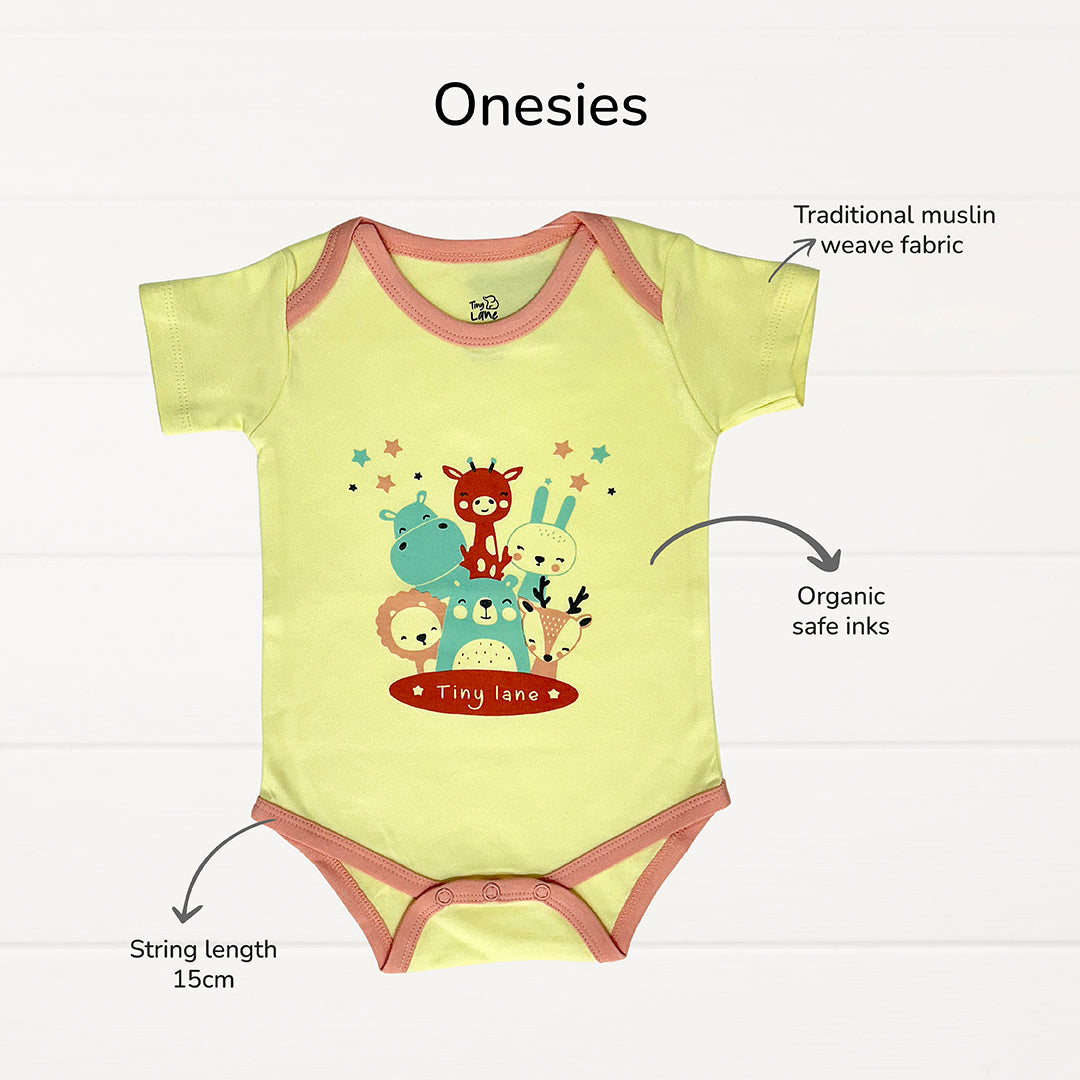 Baby Gift Set Pack of 17 - Onesies, CBM, Nappies, Drymats, Bibs