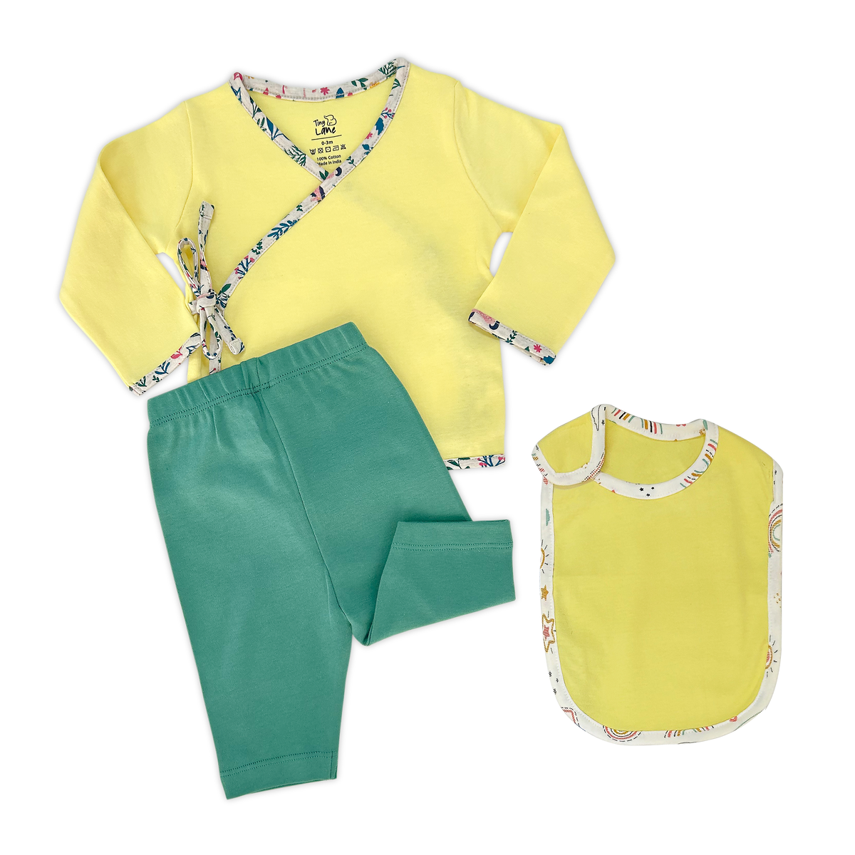 Infant Baby Clothing Set | Jhabla, Legging & Bib