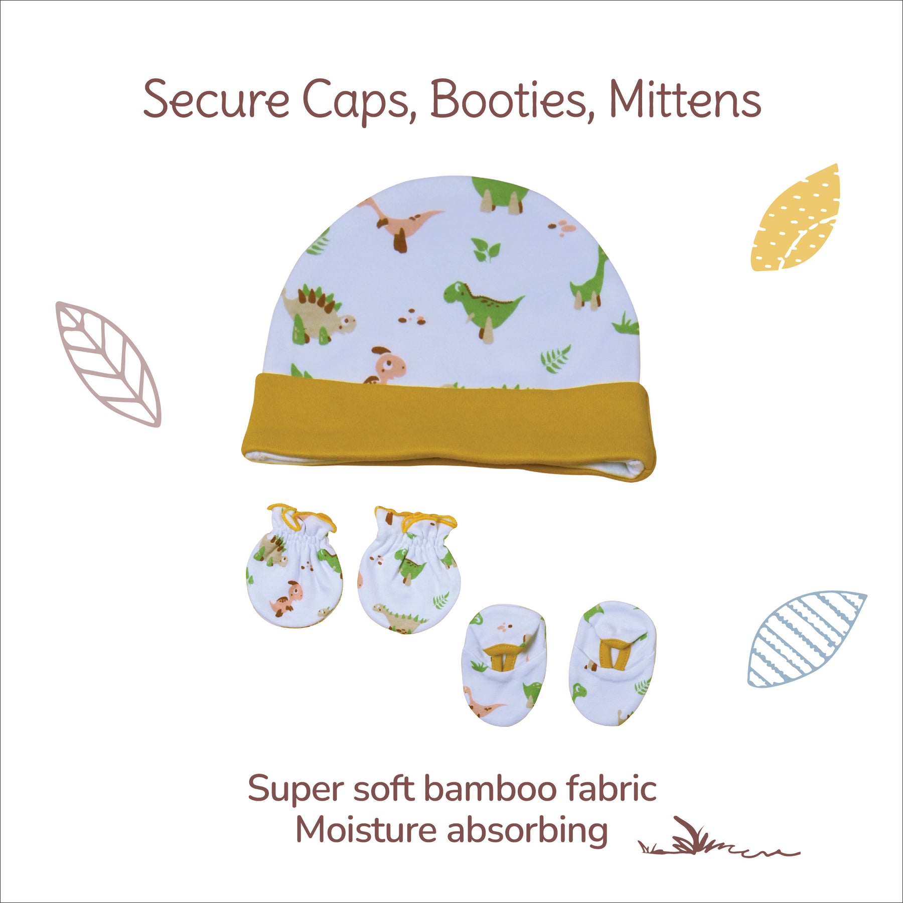 Cap, Booties, Mittens