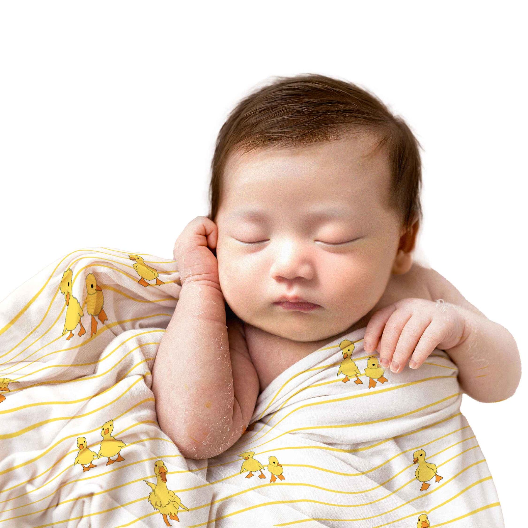 Dancing Duck & Classic White Baby Swaddle Set | Pack Of 2 | 90 x 90 cm