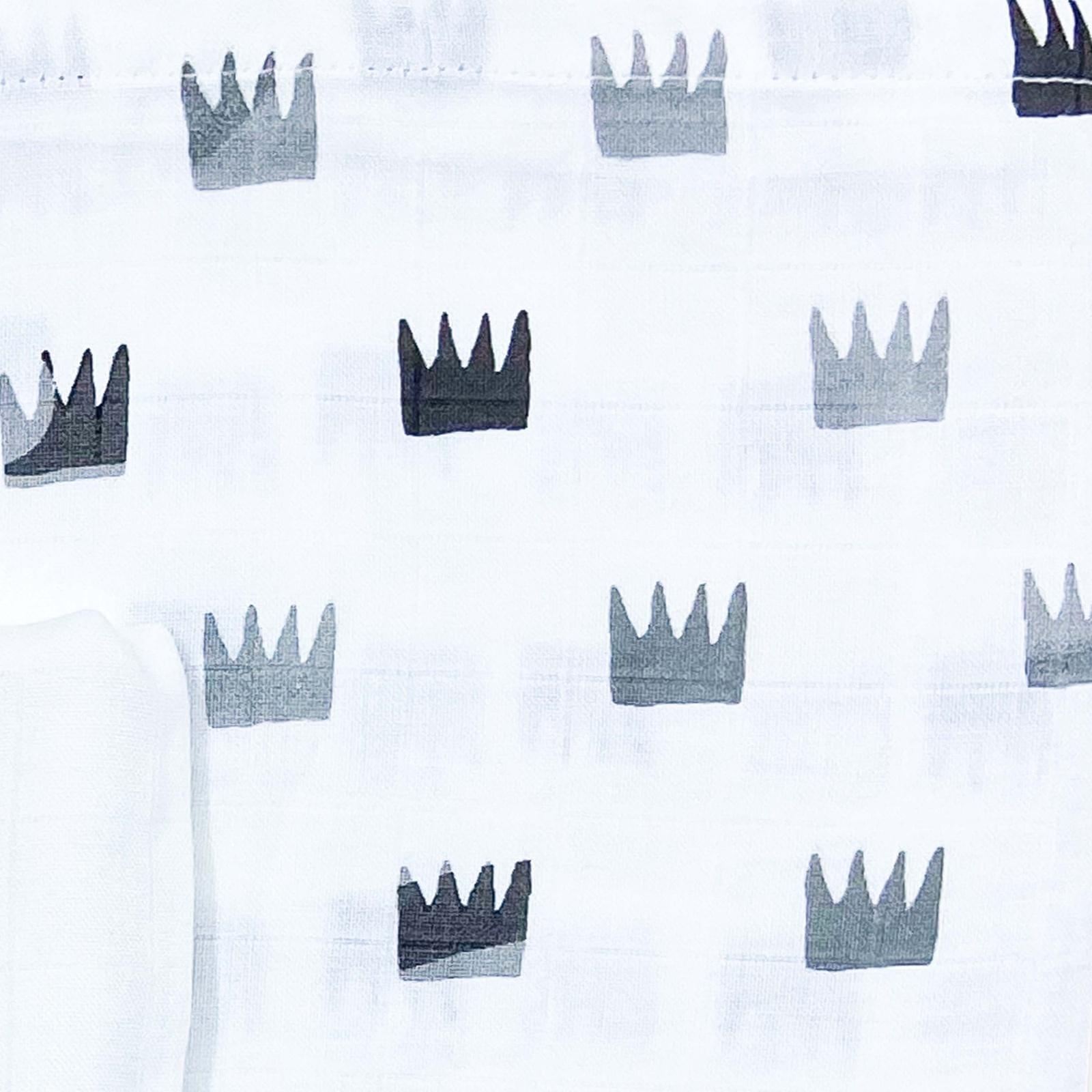 Grey Crowns Swaddles