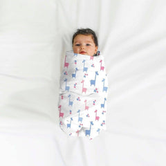 Organic Bamboo Baby Swaddle Set | Pack Of 3 | Giraffe+Flamingo+Sheep | 90 X 90 Cm