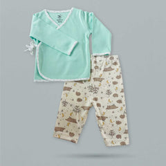 Adorable and Comfortable Baby Clothing "Minty Night Sets" - Mint Green Jhabla & Cat Legging