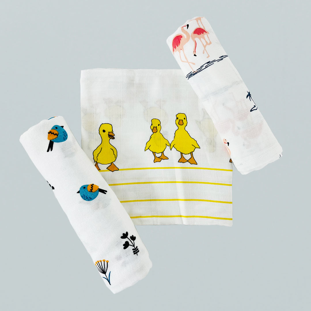 Bird+Duck+Flamingo Baby Swaddle