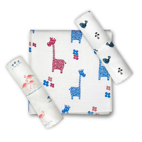 Savana Bamboo Swaddle Set | Pack Of 3  | 90 x 90 cm