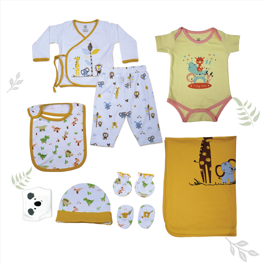 Jungle Tribe Newborn Baby Gift Set | Pack of 9