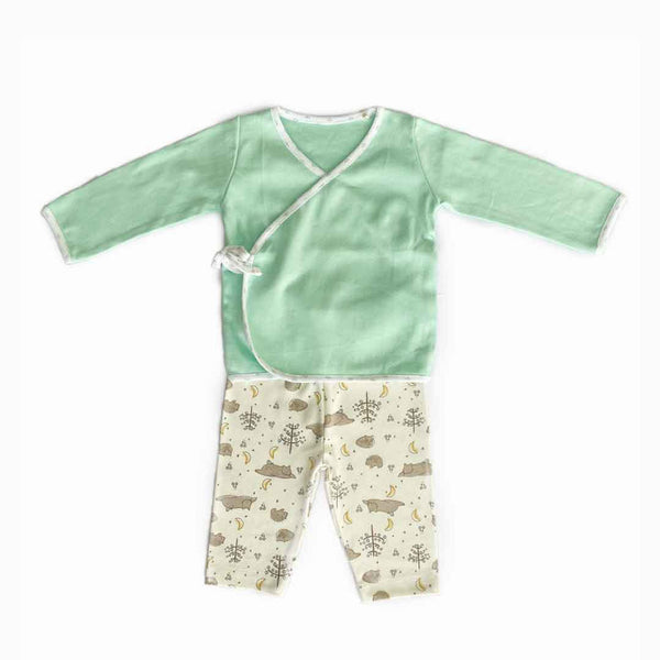 All In One Baby Minty Gift Set Pack Of 11 - Baby Vests, Pants, Bibs, Washcloths, Cap, Booties, and Mittens