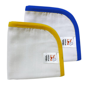 Soft Washcloths Pack of 2 - Yellow Plain & Blue Plain