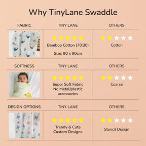 Fab Flamingo & Lanky Giraffe Baby Swaddle Set | Pack Of 2  | 90 x 90 cm