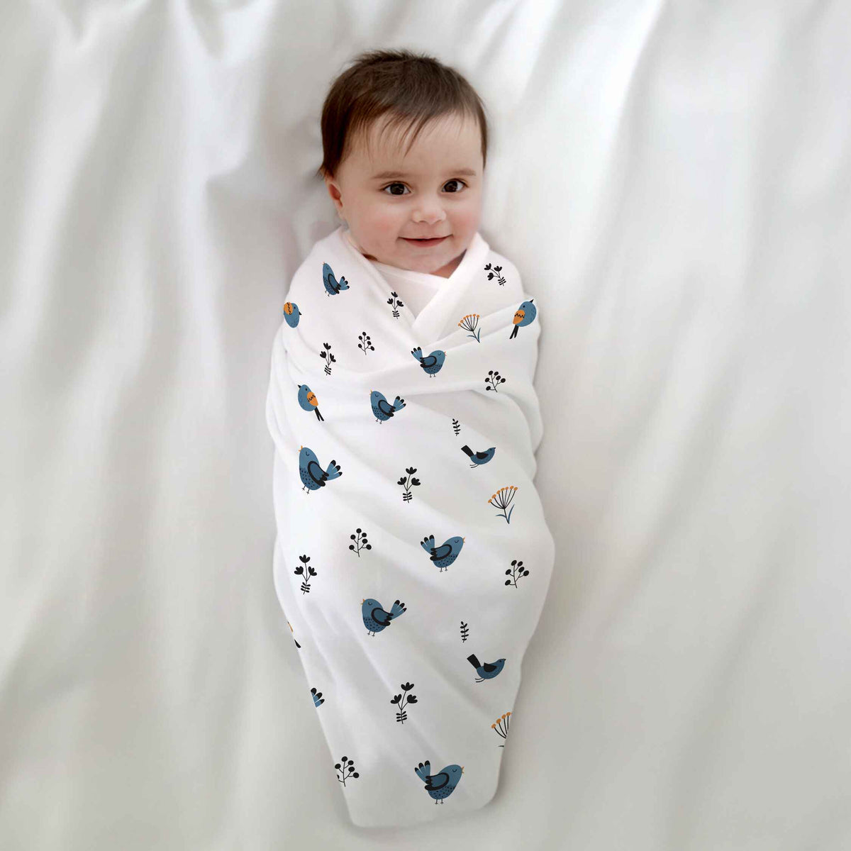 Buy Baby Swaddles | Pack Of 3 | Duck, Sheep & Classic White | Tiny Lane