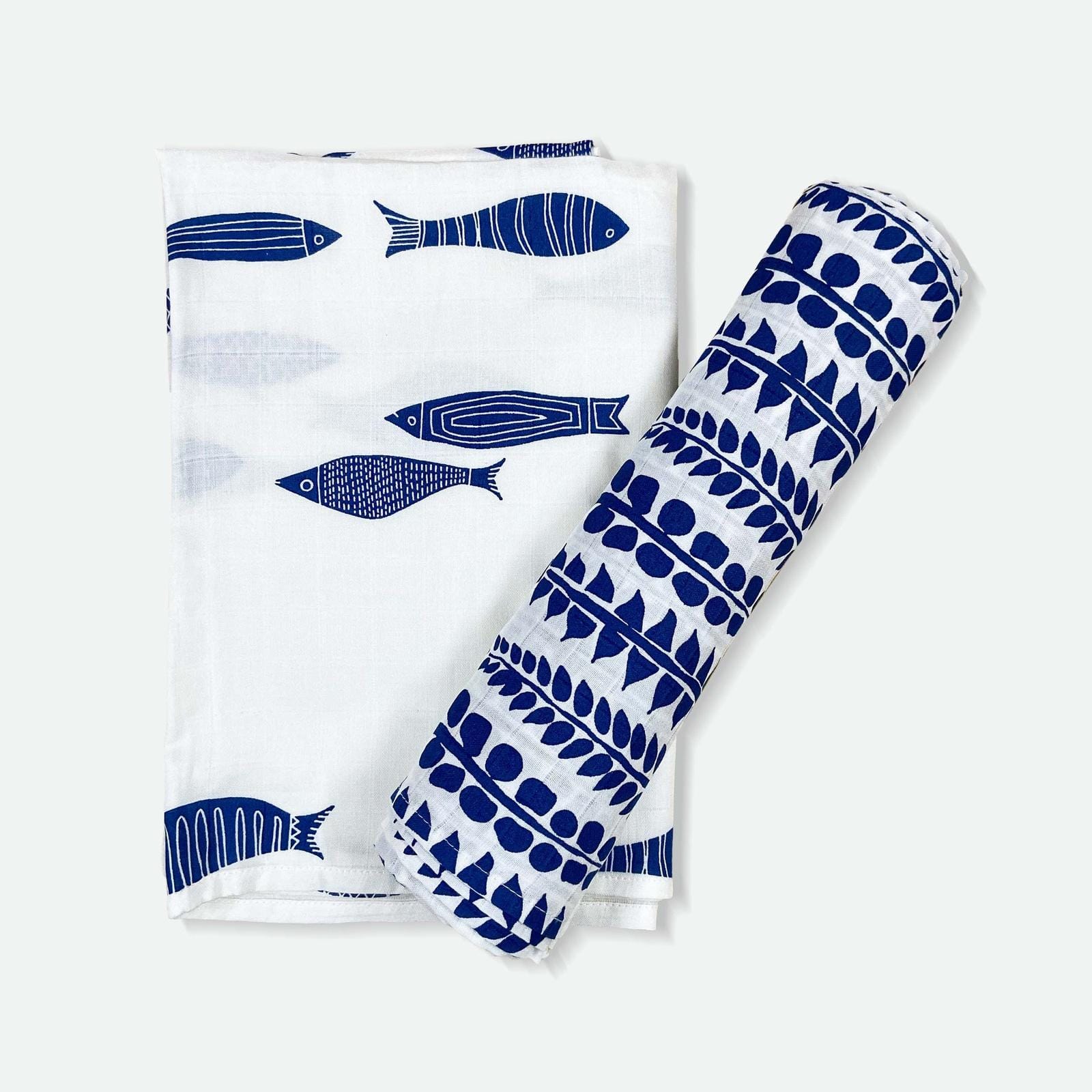 Indigo Aquarium & Indigo Ferns Combo Swaddles