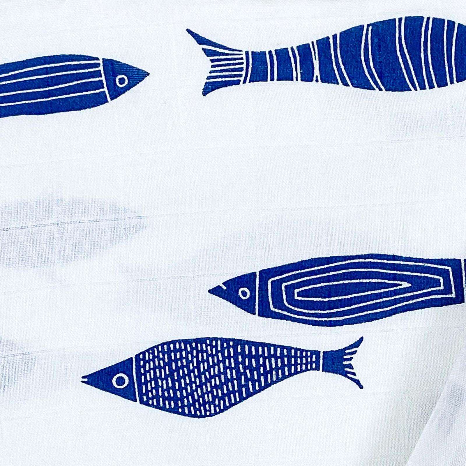 Indigo Aquarium & Indigo Ferns Combo Swaddles(120cmx120cm) - Pack of 2