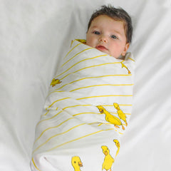 All in One Bamboo:Cotton Newborn Baby Gift Pack [Pack of 8 Pieces] - Duck & Plain Swaddles + Bibs + Washcloths