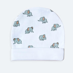 All in One Bamboo:Cotton Newborn Baby Gift Pack [Pack of 9 Pieces] - White Swaddle(1), Washcloth(Sheep+Plain), Jhabla(Mustard), Elefantastic Set(Cap, Booties, Mittens)