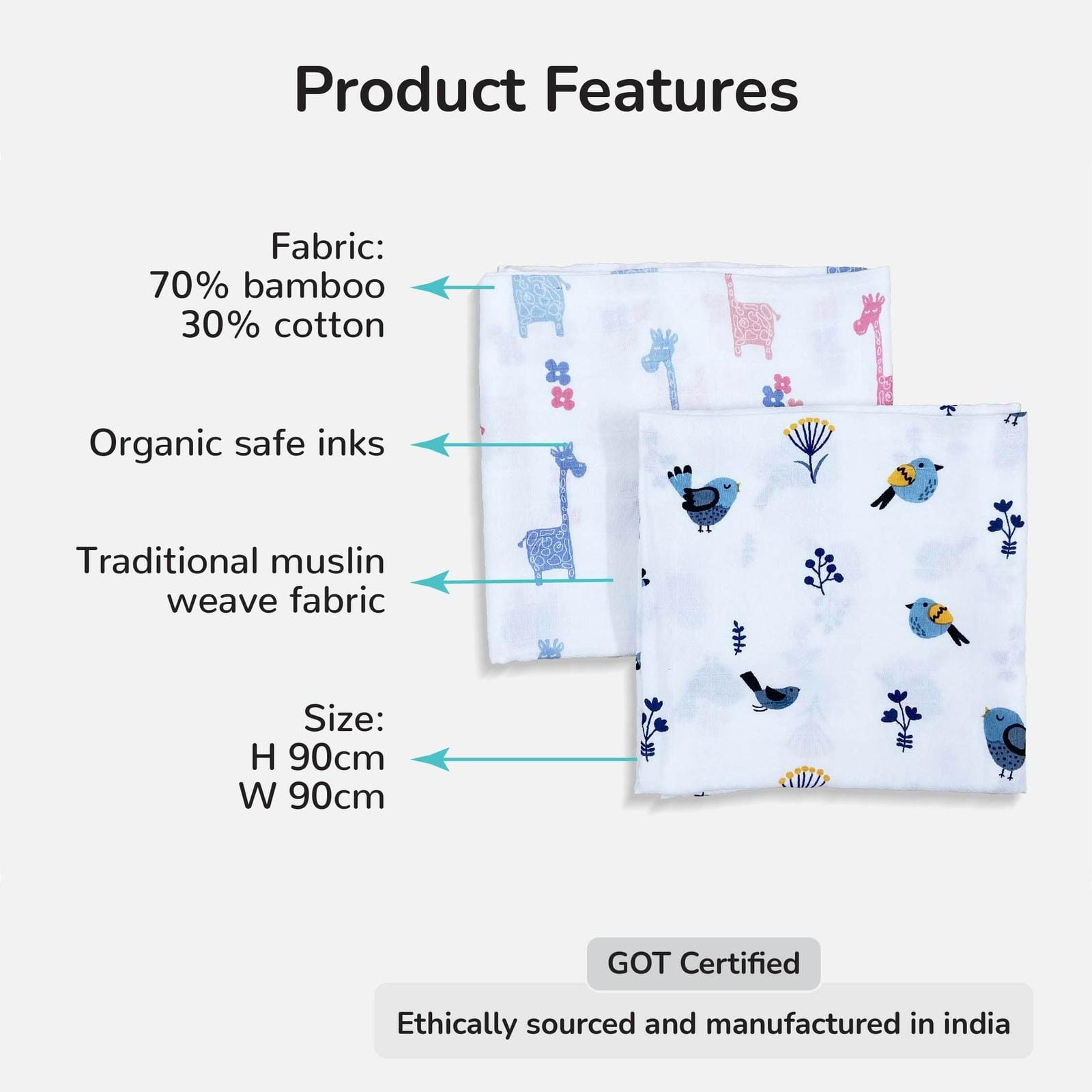 Baby swaddle features