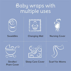 All in One Bamboo:Cotton Newborn Baby Gift Pack [Pack of 9 Pieces] - White Swaddle(1), Washcloth(Duck+Plain), Jhabla(Navy Blue), Elefantastic Set(Cap, Booties, Mittens)