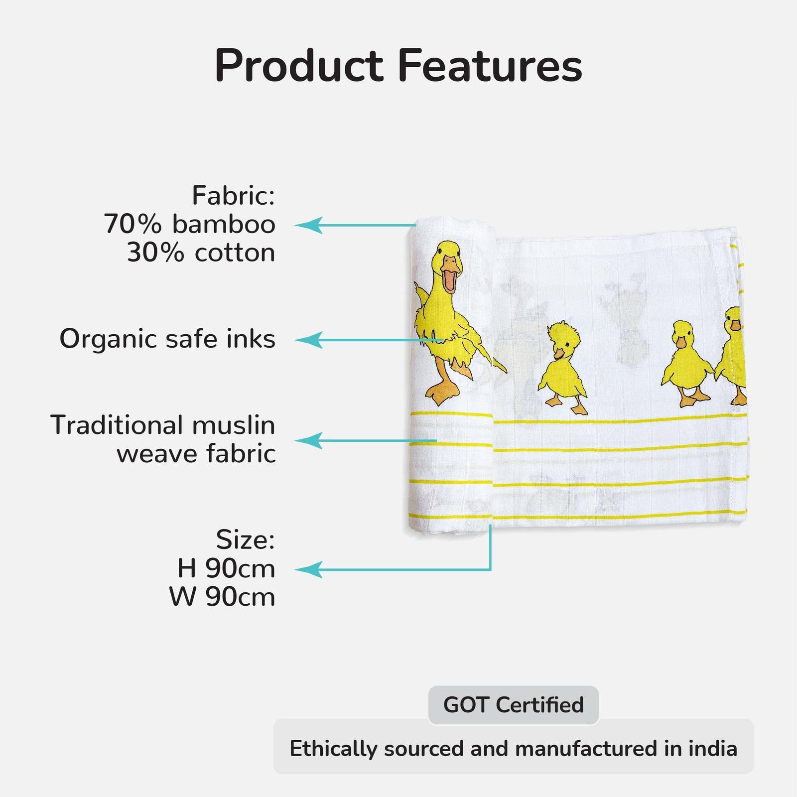 Dancing Duck Baby Swaddle Features