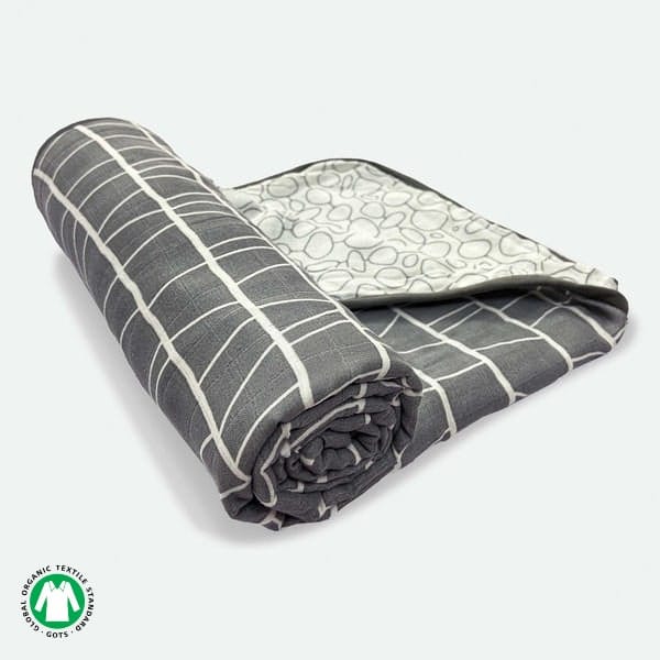 Grey Mashup Reversible Baby Blanket  | 120cmx120cm |  Pack of 1