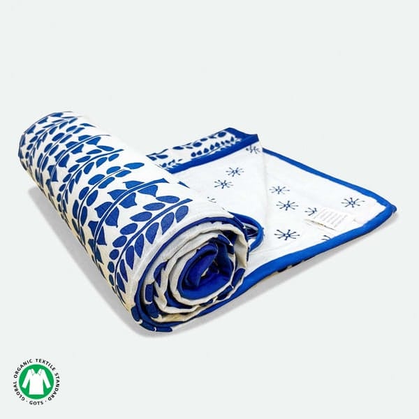 Indigo Mashup Reversible Baby Blanket  | 120cmx120cm |  Pack of 1