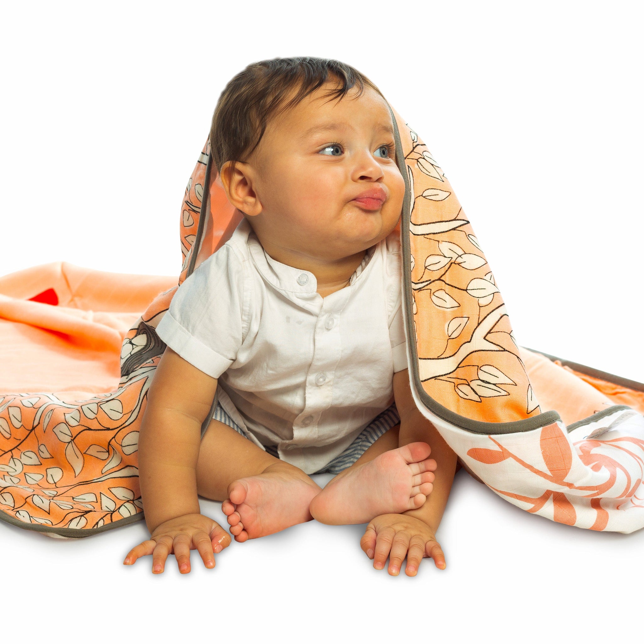 Peachy Skies Reversible Baby Blanket | 120cmx120cm |  Pack of 1