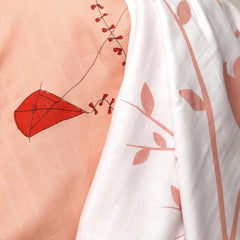 SNUGGLE BLANKET GIFT PACK [pack of 7 pieces] -  Peachy Skies Blanket + 1 Twigs Jhabla + 1 Elefantastic Set