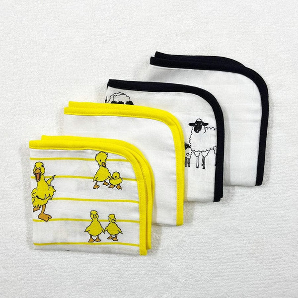 Tinylane Super Soft Baby Essentials Combo - Washcloths/Napkins & Baby Bibs